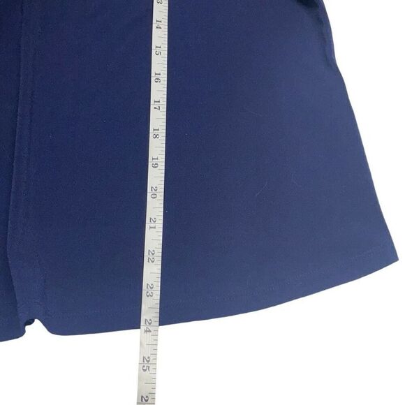 New York & Co Navy Double Ruffle Sleeve Keyhole Top - Picture 5 of 6